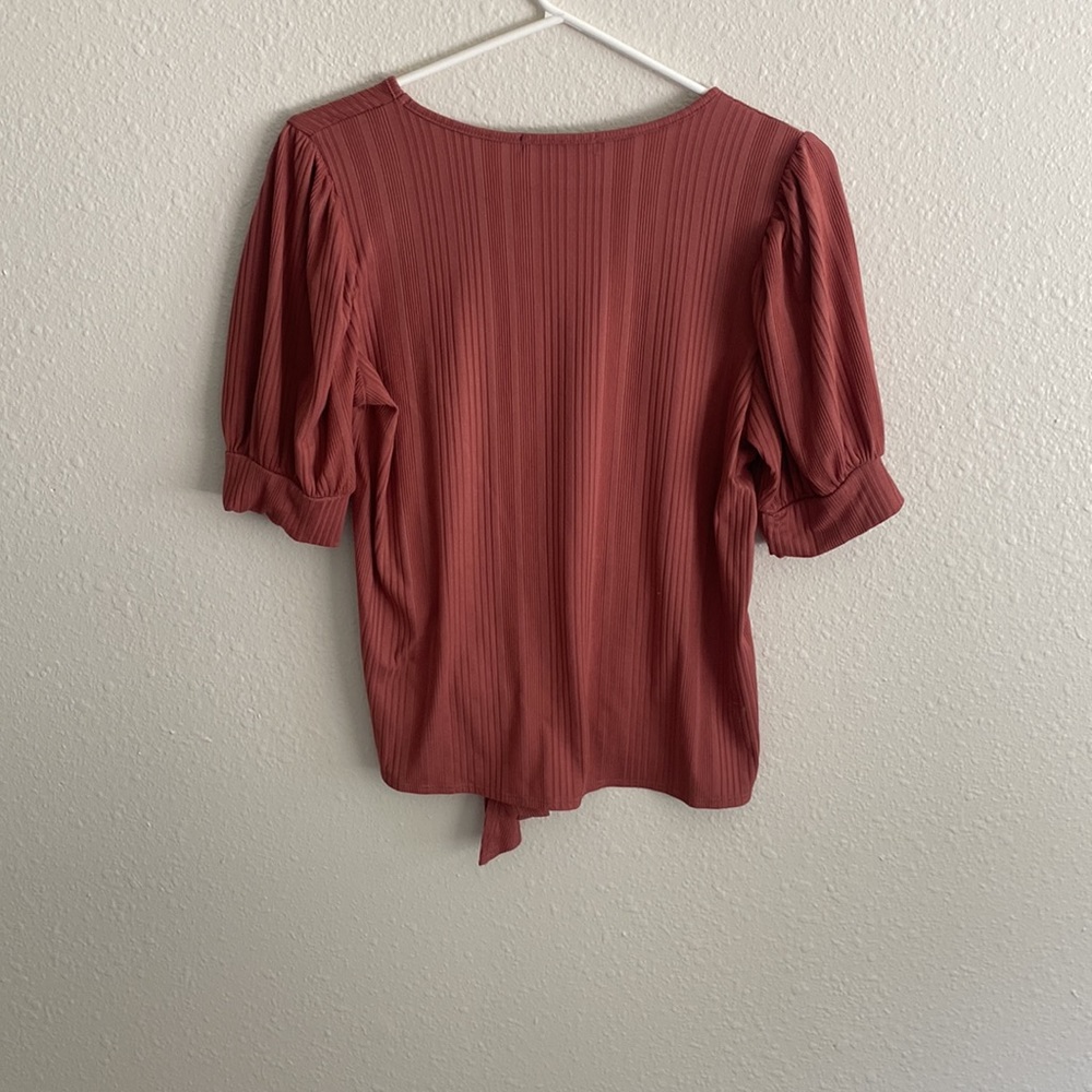 Rose colored tie-front top Nordstrom rack - Picture 2 of 5